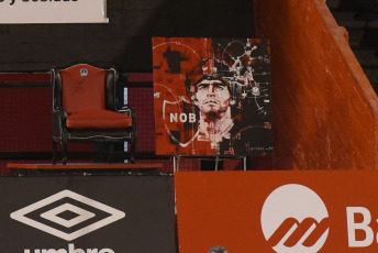 Rosario, Argentina.- In the photos taken on December 6, 2020, during the tribute to Diego Armando Maradona in the preview of the meeting between Newell's Old Boys and Lanús in Rosario, Argentina. It was the first time Newell’s played for Coloso after the death of Diego Maradona. The Park club paid him an emotional tribute, with the flags that reflect the feelings of the fans and the jersey as the maximum emblem of the players.