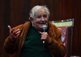 Buenos Aires, Argentina.- In the photos taken on May 15, 2023, the former president of Uruguay, José "Pepe" Mujica (photo), during an act in Buenos Aires. Followers of the pre-candidate for president Javier Milei, verbally attacked Mujica in the prelude to the exhibition that was scheduled for Sunday, May 14. "There was no moment in 200 or 300 thousand years of history in which human groups did not invent something magical to believe in, which later became a fan of it," Mujica said after the episode.