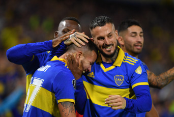 Buenos Aires, Argentina.- In the photos taken on June 6, 2023, during the match between Boca Juniors and Colo-Colo for matchday 5 of Group F played at the Bombonera stadium. Boca, qualified for the round of 16 of the 2023 Copa Libertadores by defeating Colo Colo 1-0, with a goal from Marcelo Weigandt (55).