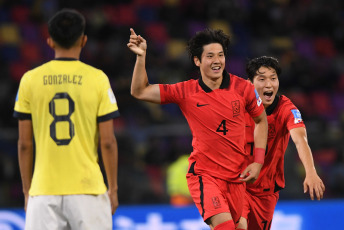 Santiago del Estero, Argentina.- In the photos taken on June 1, 2023, during the match between South Korea and Ecuador for the round of 16 of the U-20 World Cup at the Único Madre de Ciudades Stadium, in Santiago del estuary. South Korea defeated Ecuador 3-2 with goals from Lee Young-jun and Bae Jun-ho, in the first half, and from Choi Seok-hyun, early in the second half. The South Korean team will face Nigeria in the quarterfinals.