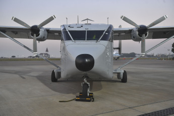 Buenos Aires, Argentina.- In the photos taken on June 26, 2023, it shows the Short SC-7 Skyvan aircraft used in the last Argentine military dictatorship (1976-1983). Argentina presented the plane that was used for the so-called "flights of death", in which the repressors of the Argentine military dictatorship threw the detainees alive into the sea from the heights. The aircraft will be part of a local museum.