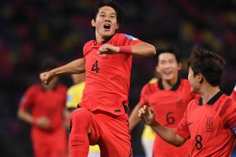 Santiago del Estero, Argentina.- In the photos taken on June 1, 2023, during the match between South Korea and Ecuador for the round of 16 of the U-20 World Cup at the Único Madre de Ciudades Stadium, in Santiago del estuary. South Korea defeated Ecuador 3-2 with goals from Lee Young-jun and Bae Jun-ho, in the first half, and from Choi Seok-hyun, early in the second half. The South Korean team will face Nigeria in the quarterfinals.