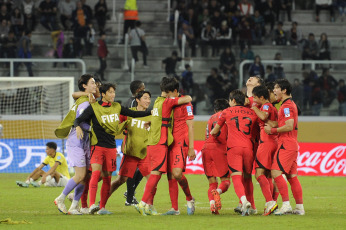 Santiago del Estero, Argentina.- In the photos taken on June 1, 2023, during the match between South Korea and Ecuador for the round of 16 of the U-20 World Cup at the Único Madre de Ciudades Stadium, in Santiago del estuary. South Korea defeated Ecuador 3-2 with goals from Lee Young-jun and Bae Jun-ho, in the first half, and from Choi Seok-hyun, early in the second half. The South Korean team will face Nigeria in the quarterfinals.