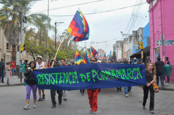 Jujuy, Argentina.- In the photos taken on September 18, 2023, indigenous communities that make up the Third Evil of Peace marched in Jujuy in repudiation of the Constitutional reform and announced that they will present requests to the different legislative blocks to refrain from meet for projects linked to the official initiative. The reform, promoted by Governor Gerardo Morales, was approved and sworn in on June 20, when a brutal police repression against protesters was unleashed, causing numerous arrests and injuries.
