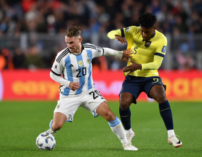 Buenos Aires, Argentina - In the photo taken on September 7, 2023, Mac Allister Alexis. Argentina, the world champion led by its captain Lionel Messi, begins tonight its path to defend its title at the 2026 World Cup in the United States, Mexico and Canada, when it hosts Ecuador at the Monumental stadium.