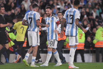 Buenos Aires - In the photo taken on September 7, 2023, with Lionel Messi's goal from a free kick, Argentina beats Ecuador 1-0. Argentina, the world champion led by its captain Lionel Messi, begins tonight its road to defend its title in the 2026 World Cup in the United States, Mexico and Canada, when it hosts Ecuador at the Monumental stadium.