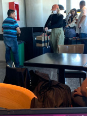 Comodoro Rivadavia, Argentina - In the photo taken on 13 March 2024, Margot Robbie at Rada Tilly airport. Margot Robbie's visit to Comodoro Rivadavia and Rada Tilly continues to stir up social media. It was reported that the Australian actress arrived in the country and was touring Patagonia, tasting different regional delicacies and enjoying the breathtaking landscapes of this corner of Argentina.