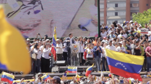 Acto de Juan Guaidó por el Día de la Juventud en Caracas, Venezuela